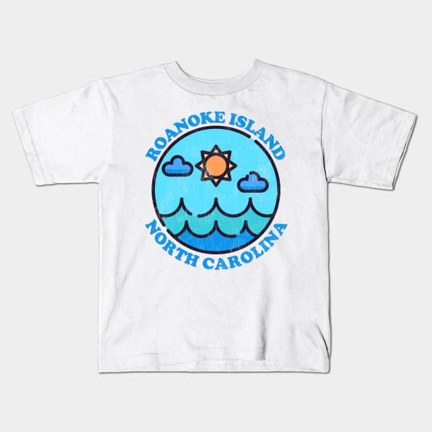 Roanoke Island, NC Summertime Vacationing Ocean Skyline Kids T-Shirt by Contentarama